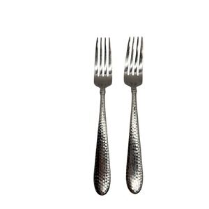 Towle Living Wave Hammered Stainless Steel Dinner Forks Set of 2 Replacement